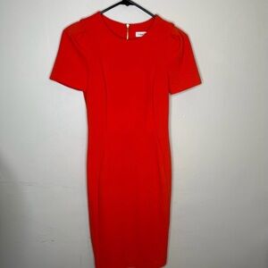 Calvin Klein Vibrant Red Midi Dress